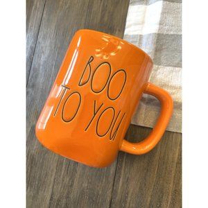 NEW Rae Dunn Halloween Mug ‘Boo To You’ Orange HTF Ceramic Farmhouse